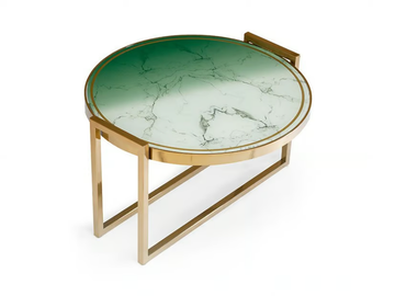 NORMAN - Round decorated glass coffee table by Mambo Unlimited Ideas - view 2